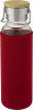 10069621 Szklana butelka o pojemności 660 ml z neoprenowym pokrowcem - Czerwony