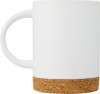 10090101f Kubek ceramiczny o pojemności 425 ml z korkową podstawą, biały