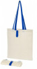 12049201 Składana torba na zakupy wykonana z bawełny o gramaturze 100 g/m² - Naturalny Błękit królewski