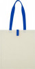 12049201 Składana torba na zakupy wykonana z bawełny o gramaturze 100 g/m² - Naturalny Błękit królewski