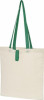 12049214 Składana torba na zakupy wykonana z bawełny o gramaturze 100 g/m² - Naturalny Zielony