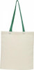 12049214 Składana torba na zakupy wykonana z bawełny o gramaturze 100 g/m² - Naturalny Zielony