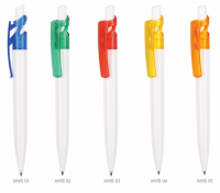 MAXX White Bis Długopis plastikowy z transparentnym klipsem