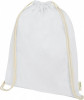 12049001f Plecak ściągany sznurkiem z bawełny organicznej o gramaturze 100 g/m², biały