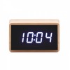 9921m-40 Bambusowy zegar z budzikiem LED