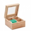 9950m-40 Naturalne bambusowe pudełko ze szklanym wieczkiem