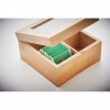 9950m-40 Naturalne bambusowe pudełko ze szklanym wieczkiem