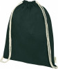 12061264f Plecak ściągany sznurkiem z bawełny organicznej o gramaturze 140 g/m², ciemnozielony