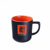 M_493 pomarańczowy Kubek RICO SUPREME czarny MAT Pomarańczowy