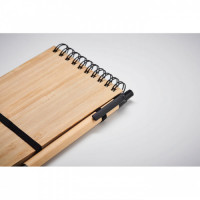 6528m-03 Notes bambus A6 z długopisem