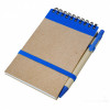 37957p-04 Notes Kraft 90x140/70k gładki z długopisem, niebieski/beżowy