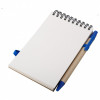 37957p-04 Notes Kraft 90x140/70k gładki z długopisem, niebieski/beżowy
