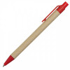37957p-08 Notes Kraft 90x140/70k gładki z długopisem, czerwony/beżowy