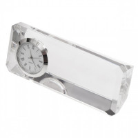 21862p-00 Kryształowy przycisk do papieru z zegarem Cristalino, transparentny