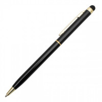 34097p-02 Długopis aluminiowy Touch Tip Gold, czarny
