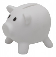 39497p-06 Skarbonka Piglet, biały