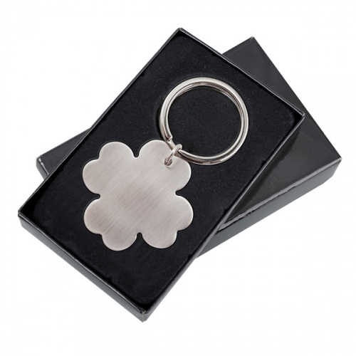 31917p Brelok metalowy 4-leaf clover, srebrny