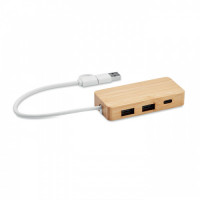 2143m-40 3-portowy bambusowy hub USB
