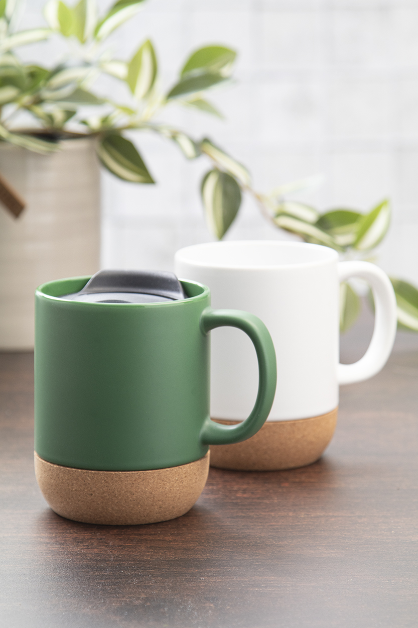054880c-01 Kubek ceramiczny z korkiem i przykrywką