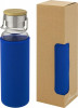 10069652 Szklana butelka o pojemności 660 ml z neoprenowym pokrowcem - Niebieski
