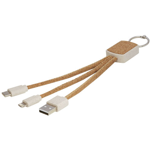 12429406f Bates słoma pszeniczna i korek, kabel do ładowarki 3 w 1