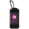 12434790f Solo plastikowy głośnik solarny Bluetooth® IPX5 o mocy 3 W z karabińczykiem wykonany z tworzywa pochodzącego z recyklingu z c
