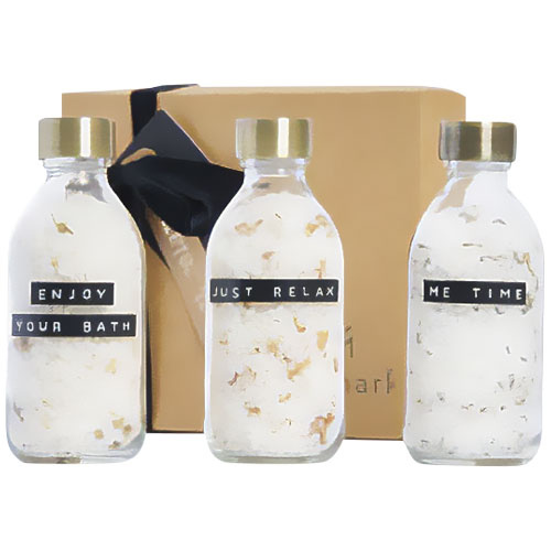 12630601f Wellmark Just Relax 3-częściowy zestaw soli do kąpieli, każda o pojemności 200 ml 