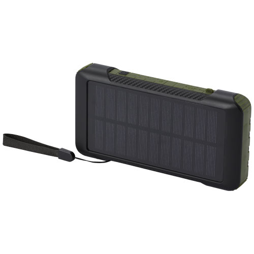12434664f Soldy powerbank solarny o pojemności 10 000 mAh z dynamem wykonany z tworzyw sztucznych pochodzących z recyklingu z certyfika