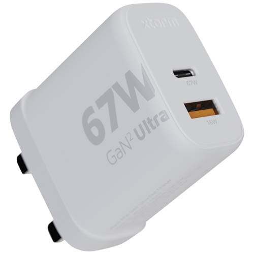 12440701f Xtorm XEC067G GaN² Ultra ładowarka ścienna o mocy 67 W — wtyczka brytyjska