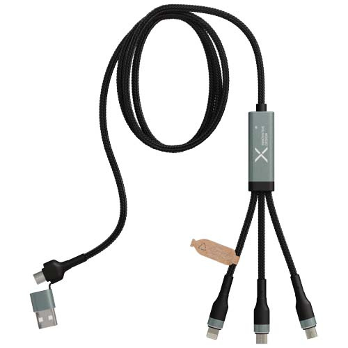 2PX17182f SCX.design C53 kabel do ultraszybkiego ładowania 5 w 1 o mocy 100 W z tworzywa sztucznego rPET