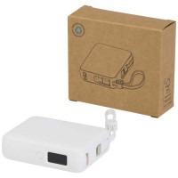 12445001f Acrux powerbank do tabletu o pojemności 10 000 mAh i mocy 35 W z wbudowanym kablem typu C - wykonany z tworzyw sztucznych pochodzących z recyklingu.