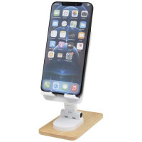 12446401f Alfirk składany stojak na telefon z tworzyw sztucznych pochodzących z recyklingu z elementami bambusowymi