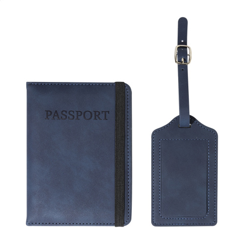 029180c-06A Zestaw podróżny (etui na paszport i zawieszeka na bagaż RPU)