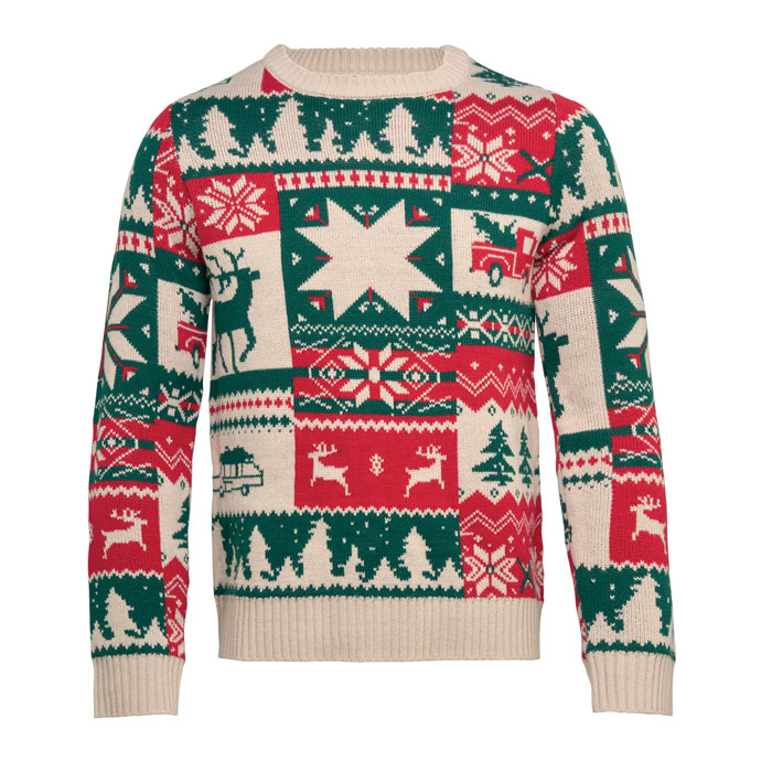 1601x-13 Świąteczny sweter z dzianiny S-M