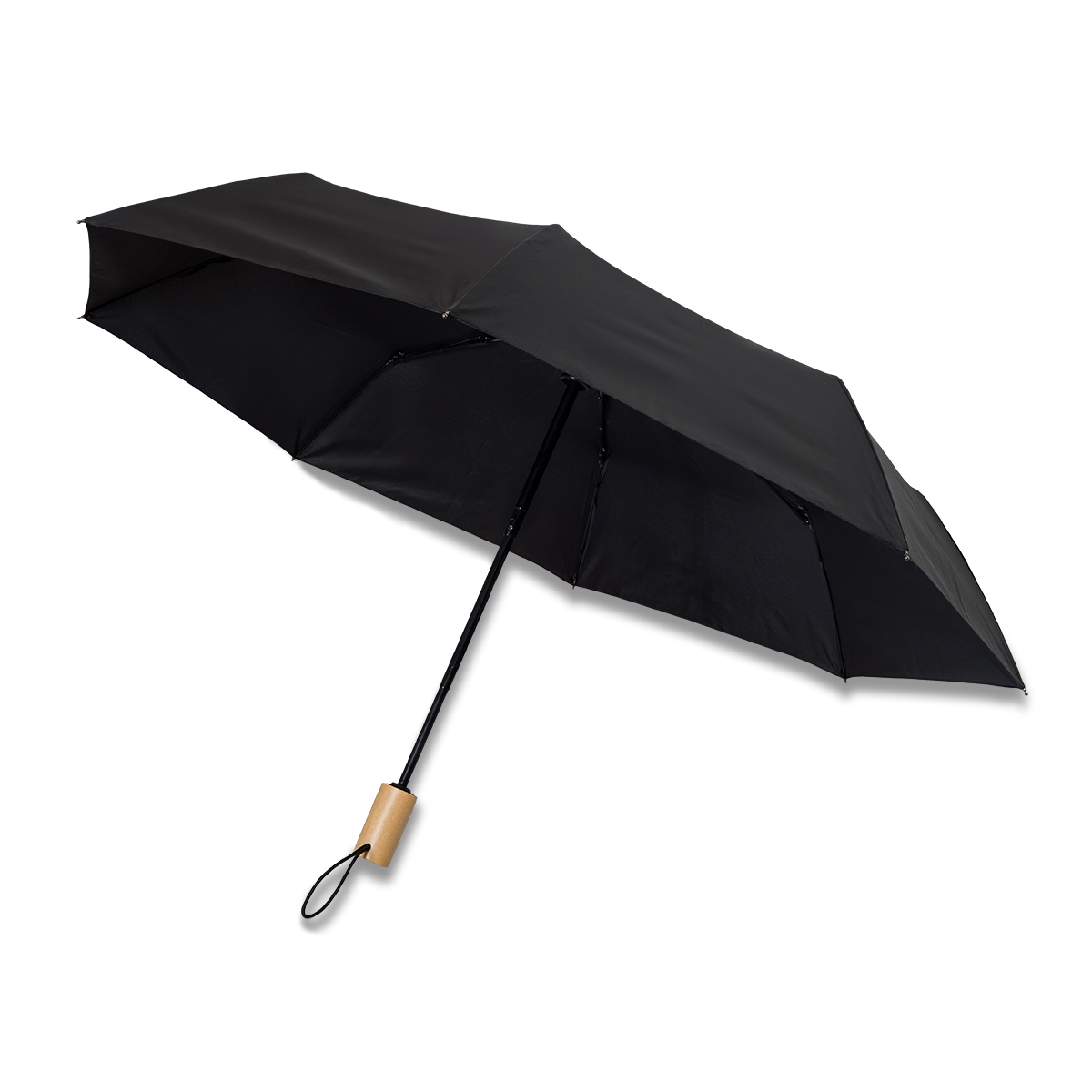 79531p-02 Parasol z drewnianą rączką Granton, czarny