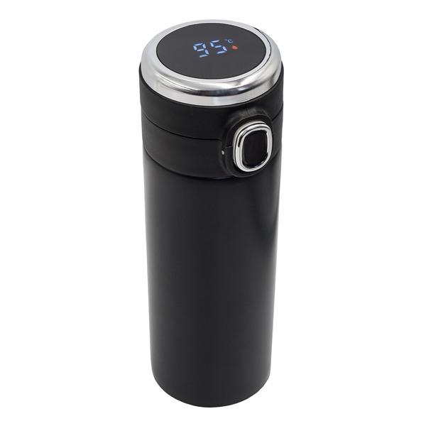 84380p-02 Kubek termiczny z termometrem Bounce 420 ml, czarny
