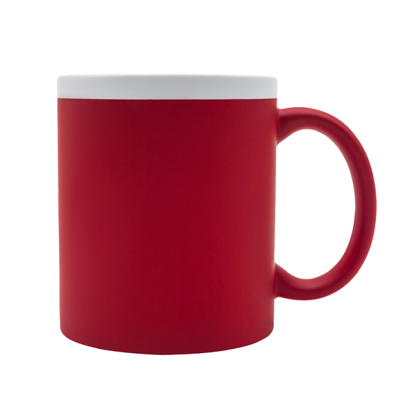 53268p-08 Kubek ceramiczny Velutti 350 ml, czerwony