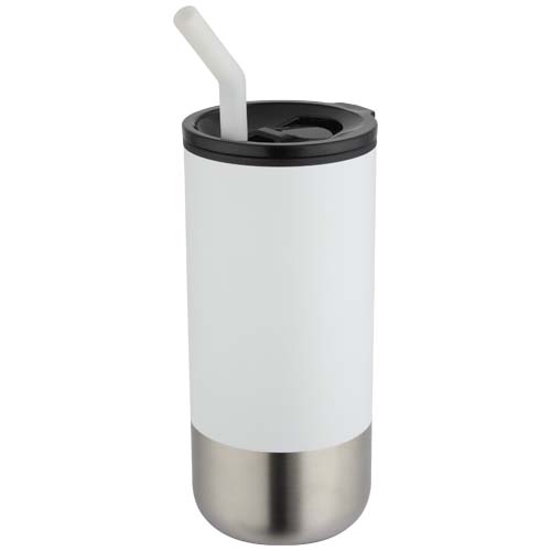 10091801f Grayson izolowany kubek z certyfikatem RCS z recyklingu o pojemności 480 ml z silikonową słomką