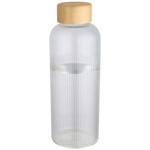 10093001f Mirage butelka ze szkła borokrzemowego o pojemności 650 ml z pojedynczą ścianką i zakrętką bambusową