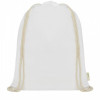 12061201f Plecak ściągany sznurkiem z bawełny organicznej o gramaturze 140 g/m², biały