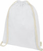 12061201f Plecak ściągany sznurkiem z bawełny organicznej o gramaturze 140 g/m², biały