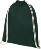 12049064f Plecak ściągany sznurkiem z bawełny organicznej o gramaturze 100 g/m², ciemnozielony