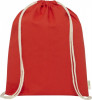 12049021f Plecak ściągany sznurkiem z bawełny organicznej o gramaturze 100 g/m², czerwony